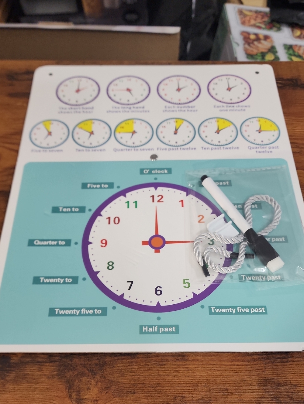 Teaching Clock Double-sided, Kid kindergarten Clock Teaching Demonstration Time